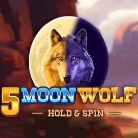 5 Moon Wolf online game logo by Apparat Gaming on stakeecasino.com