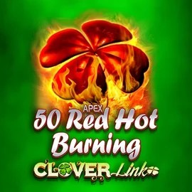 50 Red Hot Burning Clover Links logo – Slots by Novomatic at Stake Casino