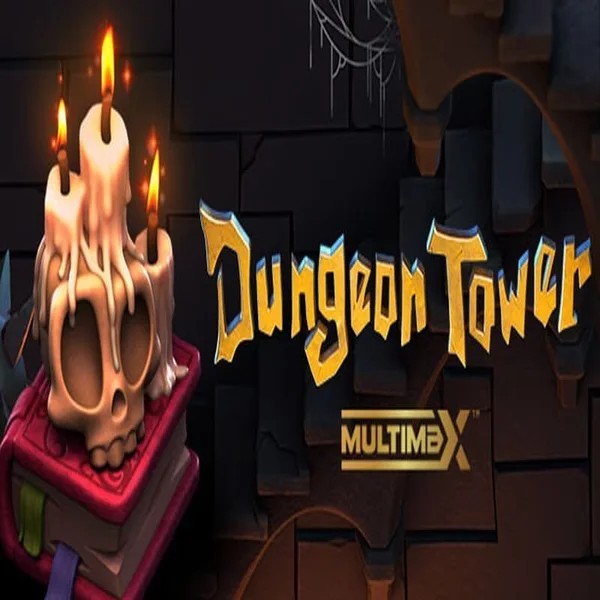 Dungeon Tower slot logo by Peter & Sons at Stake Casino