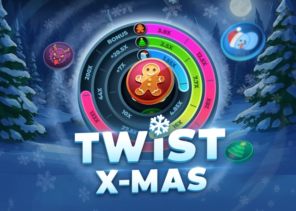 Twist X-mas online game logo by InOut on stakeecasino.com